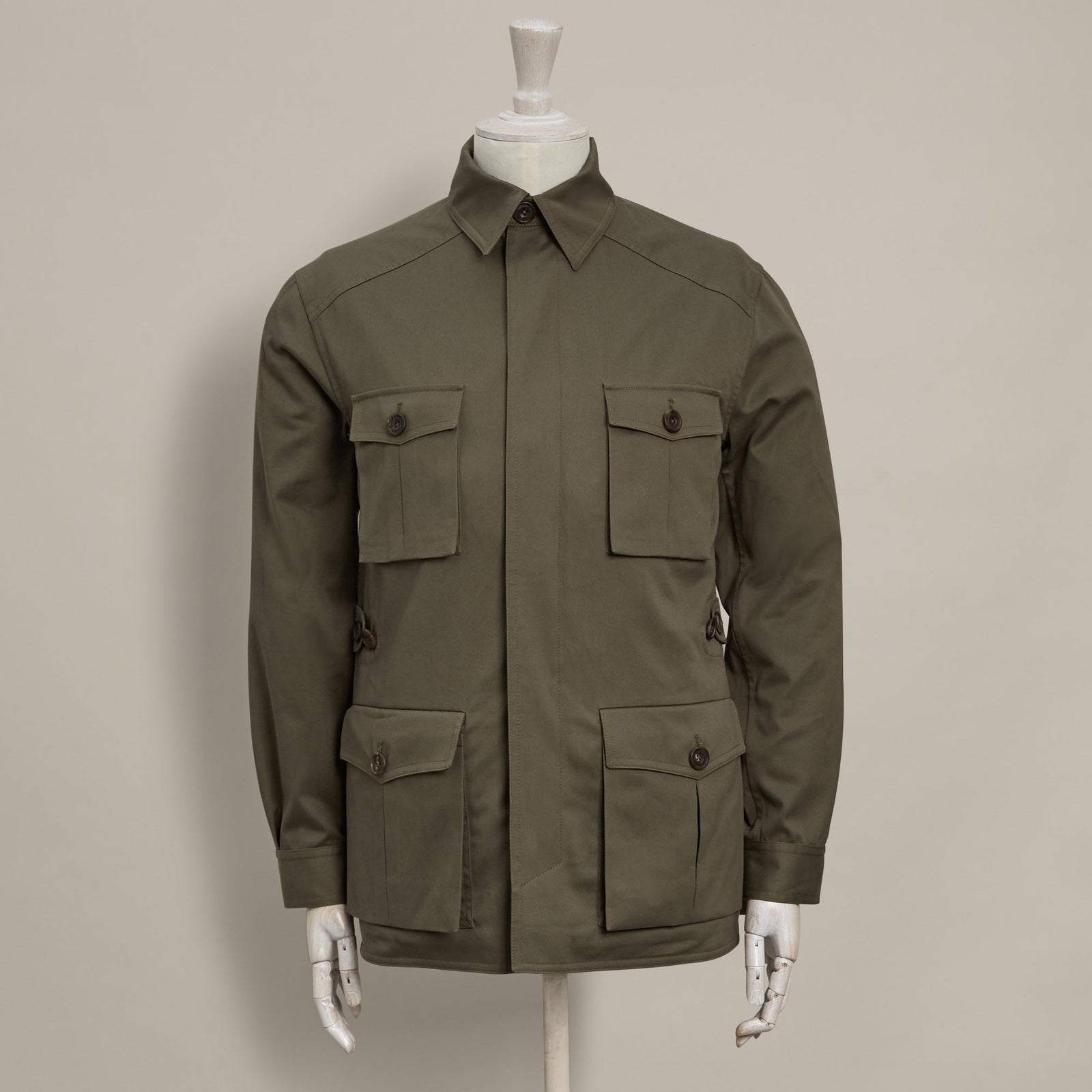 Six Pocket Lightweight Cotton Travel Jacket In Lovat