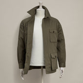 Six Pocket Lightweight Cotton Travel Jacket In Lovat