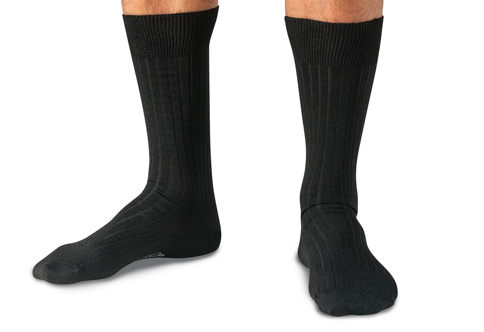 Mid Calf Merino Wool Sock Solid Ribbed