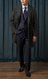 Green Prince Of Wales Check Overcoat Final Sale