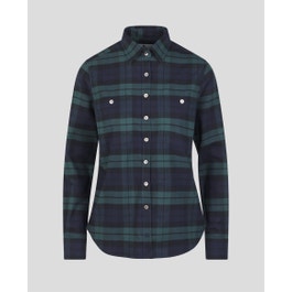 Alannah Brushed Cotton Shirt in Navy & Green Blackwatch