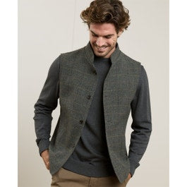Cavan Tweed Gilet in Moss Green Check | Men's Gilets | Magee 1866