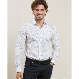 Dunross Shirt in Liberty "Feather Drift" Print Mens Shirts