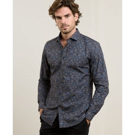 Dunross Shirt in Liberty "Midnight Trail" Print Mens Shirts
