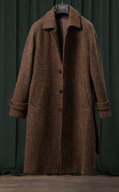 Donegal Herringbone Balmacaan Coat Final Sale