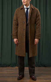 Donegal Herringbone Balmacaan Coat Final Sale