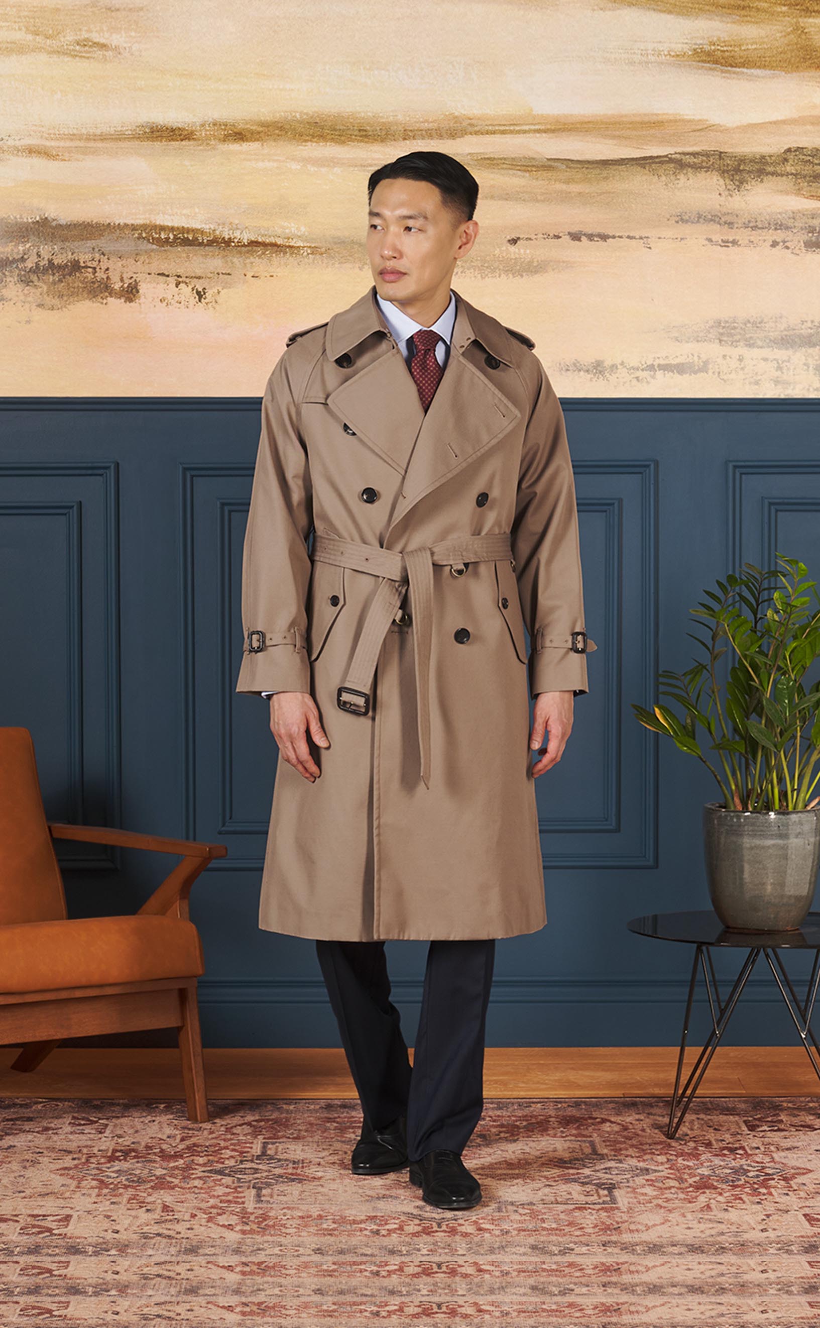 Balmacaan Coat (Gabardine Fabric) - The Right Garment