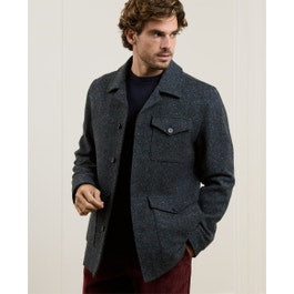 Kinsale Donegal Tweed Shirt Jacket in Blue | Men's Tweed Jackets | Magee 1866