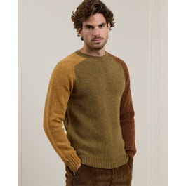 Lewis Block Design Crew Neck Jumper in Coriander | Men's Knits |