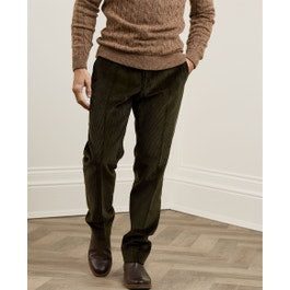 Liffey Wide Cord Trouser in Olive Green Mens Trousers