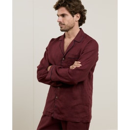 Men's Irish Linen Pyjamas in Burgundy Magee 1866