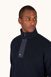 Bio Viscose Half Zip Sweater With Typhoon Details