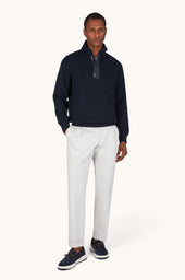 Bio Viscose Half Zip Sweater With Typhoon Details