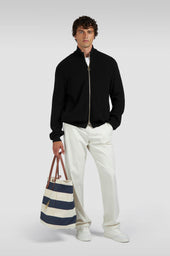 Zip Up Cardigan In Tech Wool