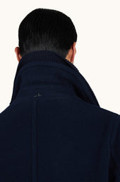 True Peacoat In Wool And Cashmere