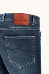 Red Rivet Jeans In Giza Cotton