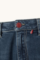 Red Rivet Jeans In Giza Cotton
