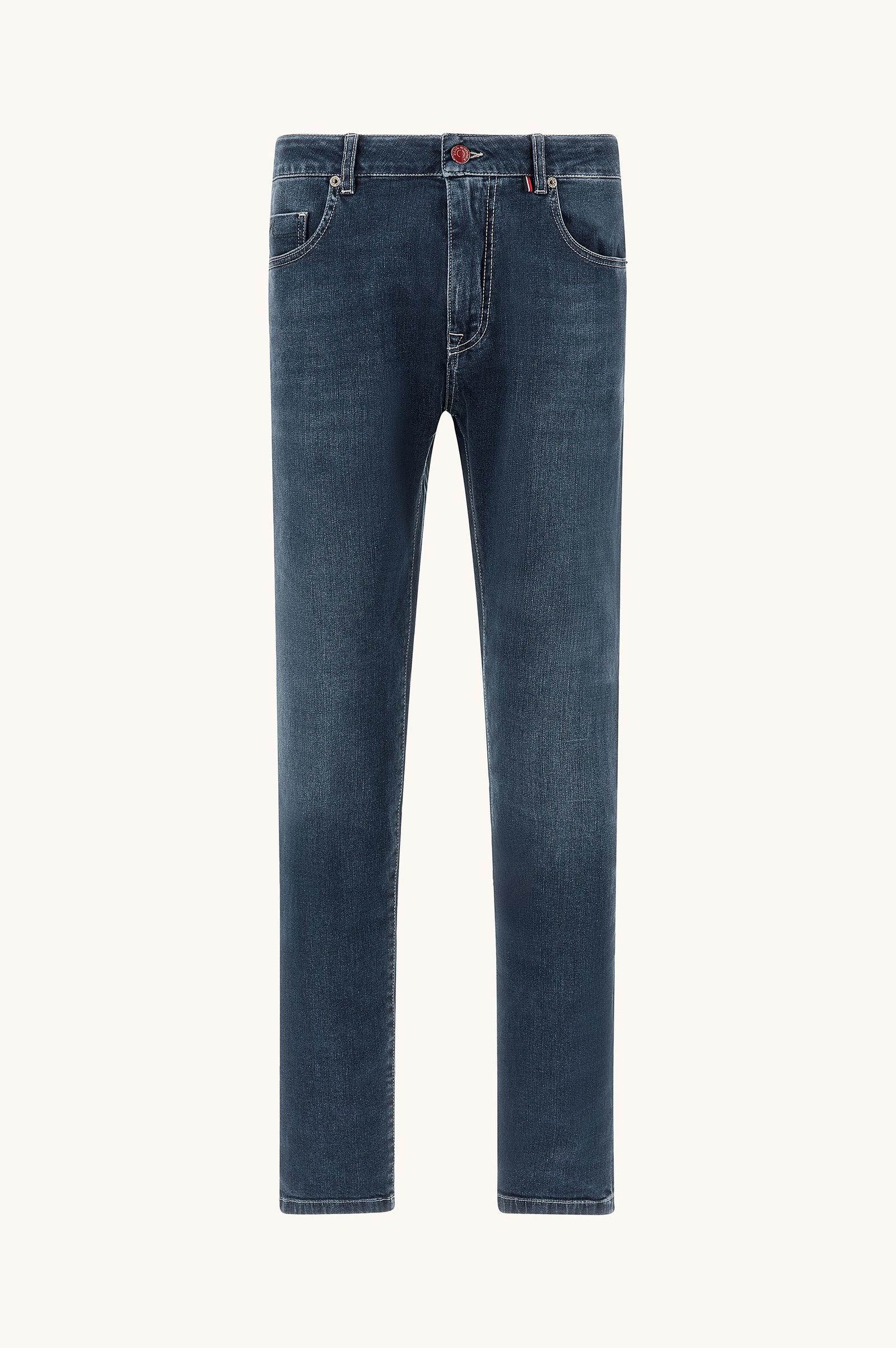 Red Rivet Jeans In Giza Cotton