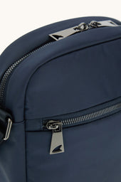 Leather Trimmed Nylon Messenger Bag