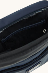 Leather Trimmed Nylon Messenger Bag