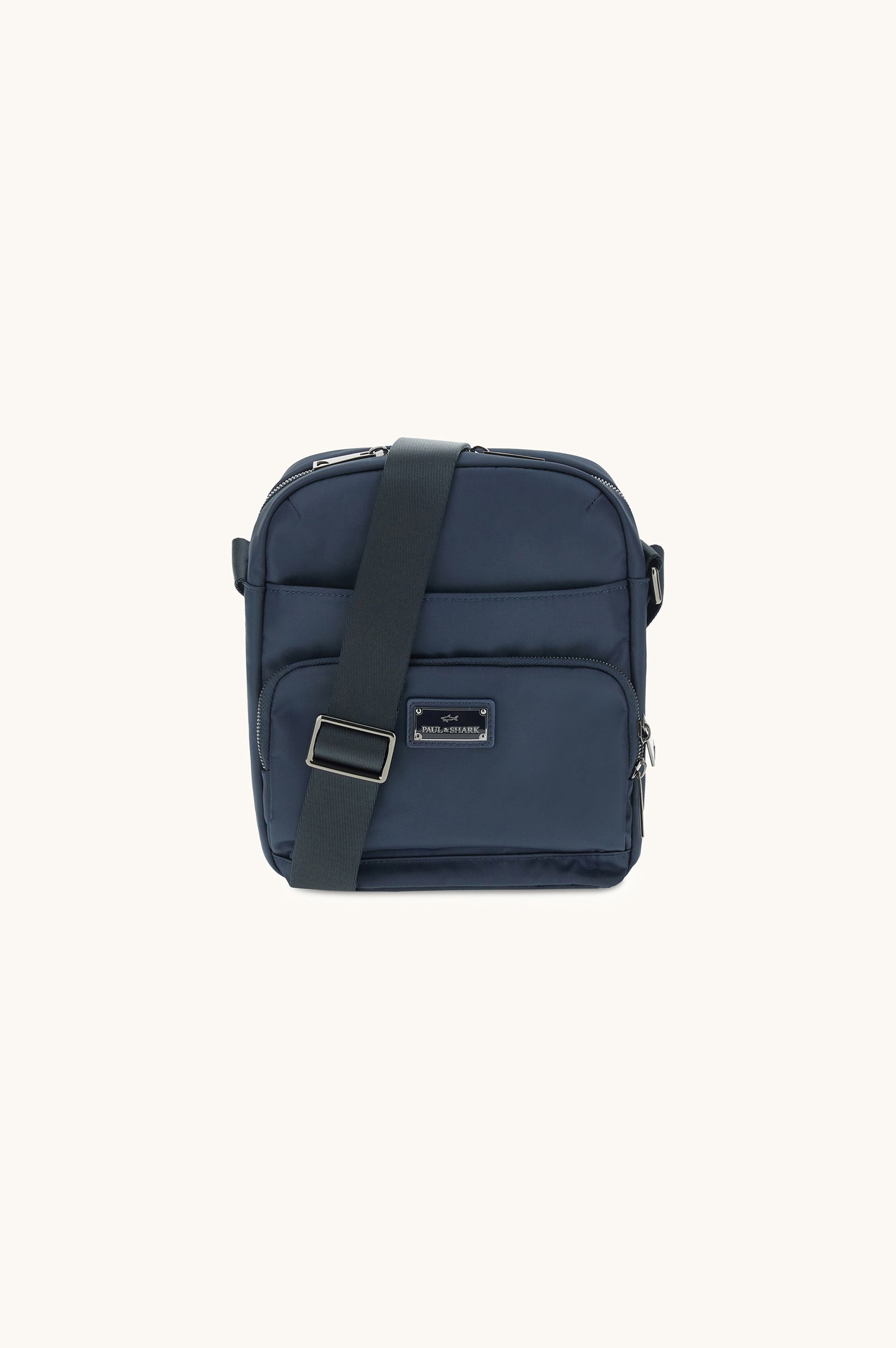 Leather Trimmed Nylon Messenger Bag
