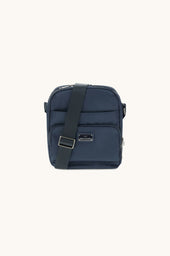 Leather-Trimmed nylon messenger bag