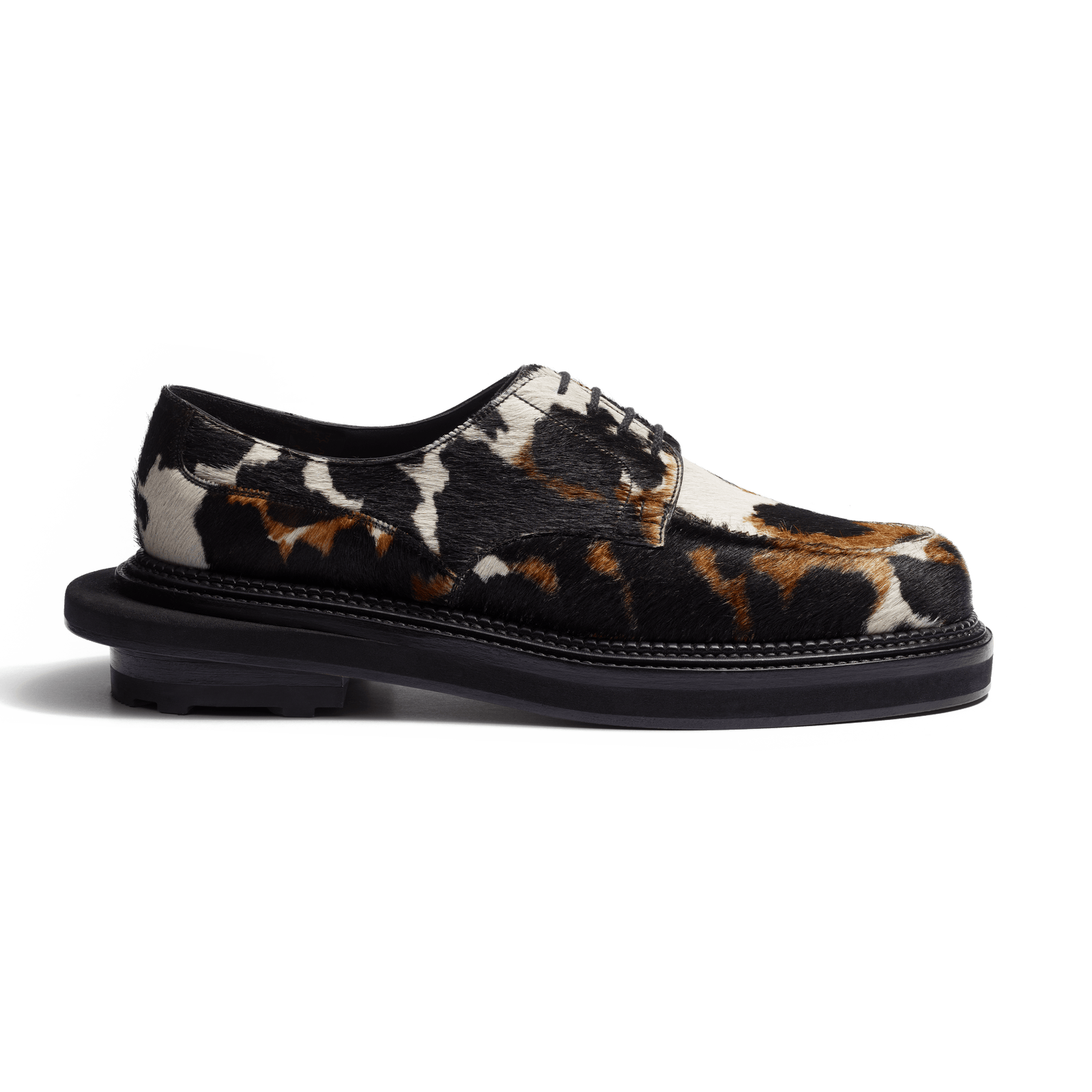 Golf Derby J.M. Weston x sacai [Men Hairy calfskin with cow pattern]