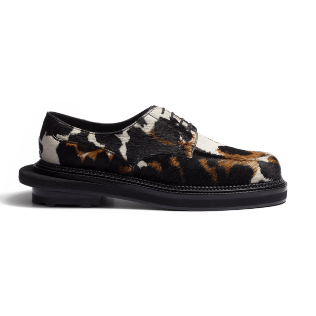 Golf Derby J.M. Weston x sacai [Men Hairy calfskin with cow pattern]