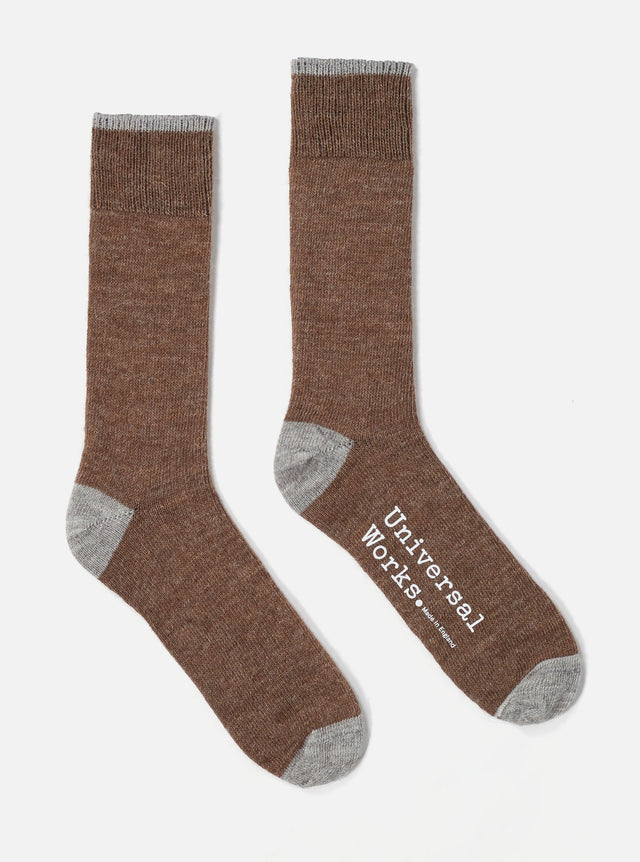 Brown Alpaca Wool Alpaca Sock