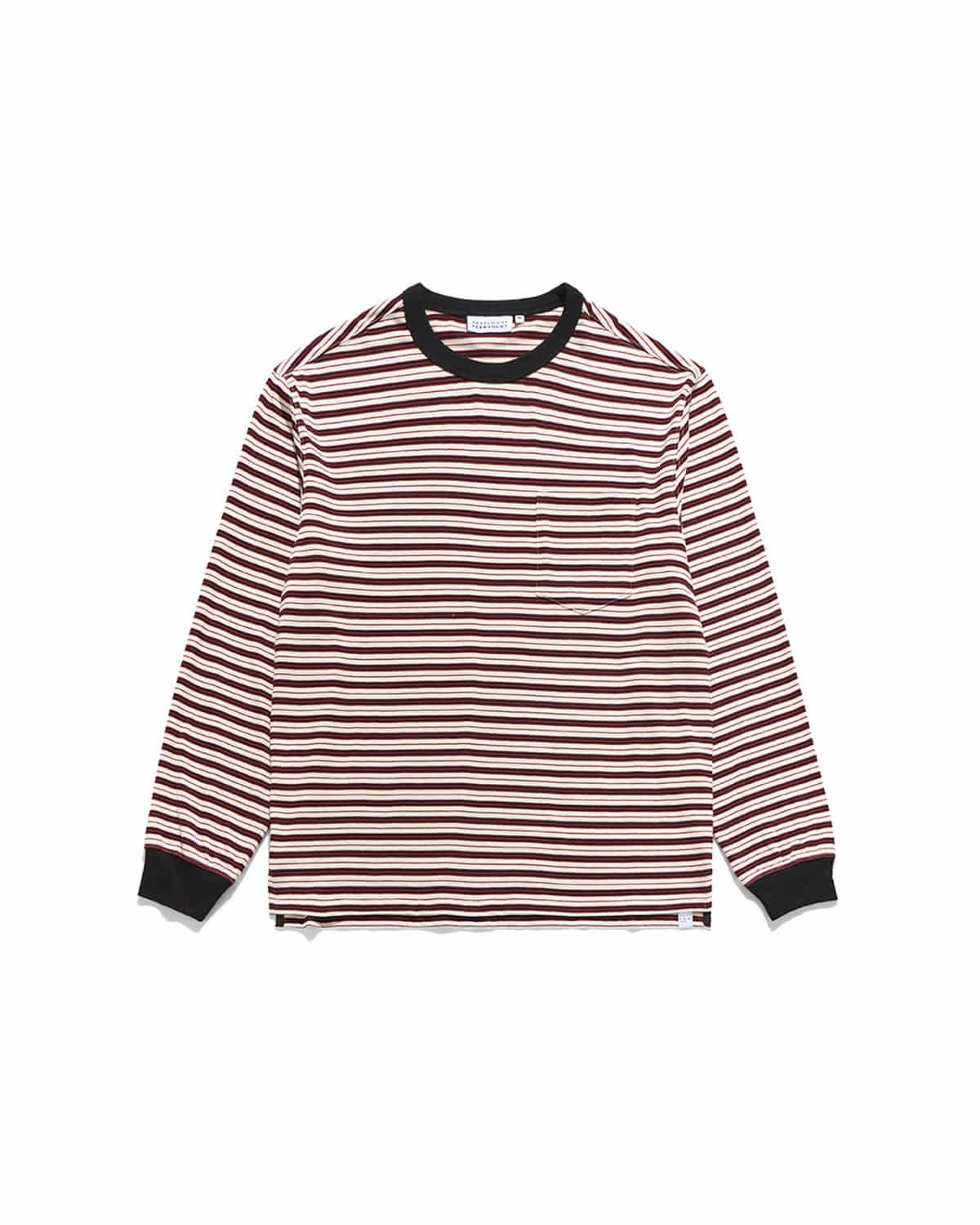 Stripe Pocket L S T Shirts Red