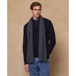 Houndstooth Scarf in Navy Check