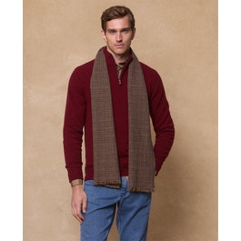 Houndstooth Scarf in Brown Check