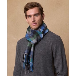 Patchwork Scarf in Blue & Green