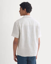 Linen Resort Shirt | Bone Plaid