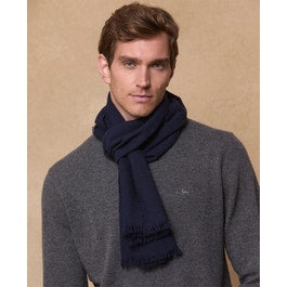 Herringbone Scarf in Navy