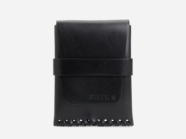 No. 155 Card Case with Flap, Black