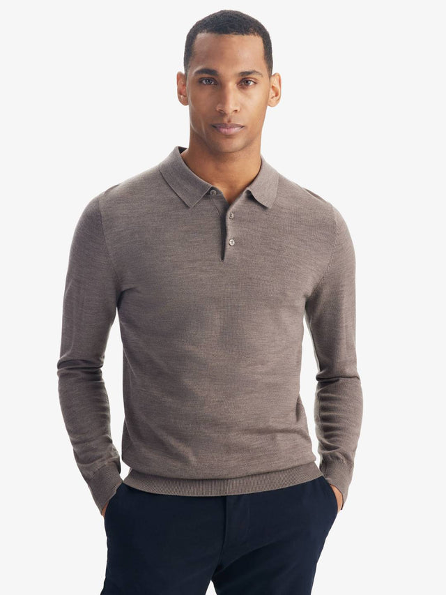 Brown Merino Polo Shirt
