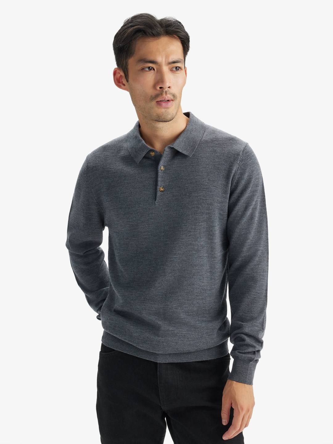 Dark Merino Polo Shirt