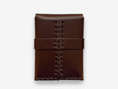 No. 155-GD Card Case with Flap Skel, Dark Brown