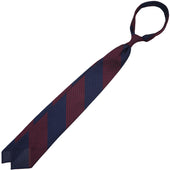 Block Stripe Grenadine Garza Fina Silk Tie Navy