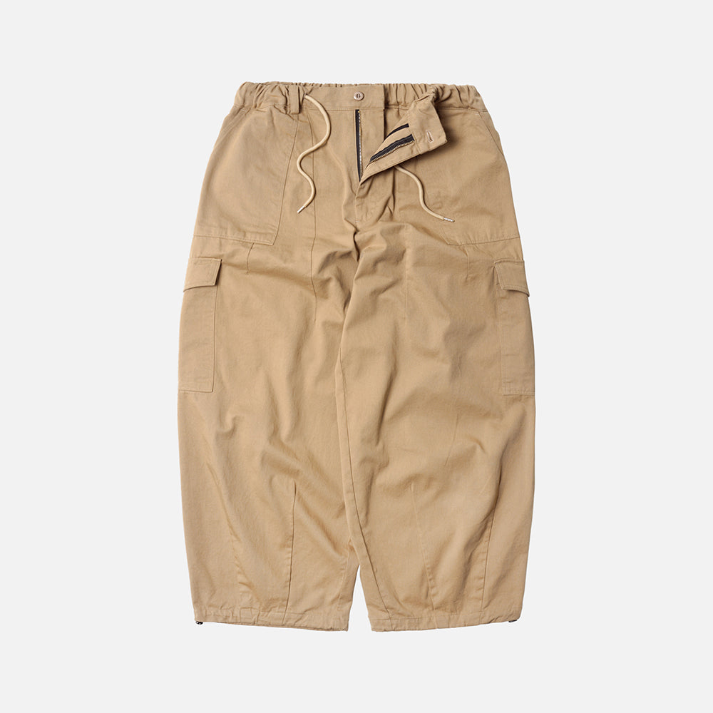 Twill Cargo Balloon Pants Beige