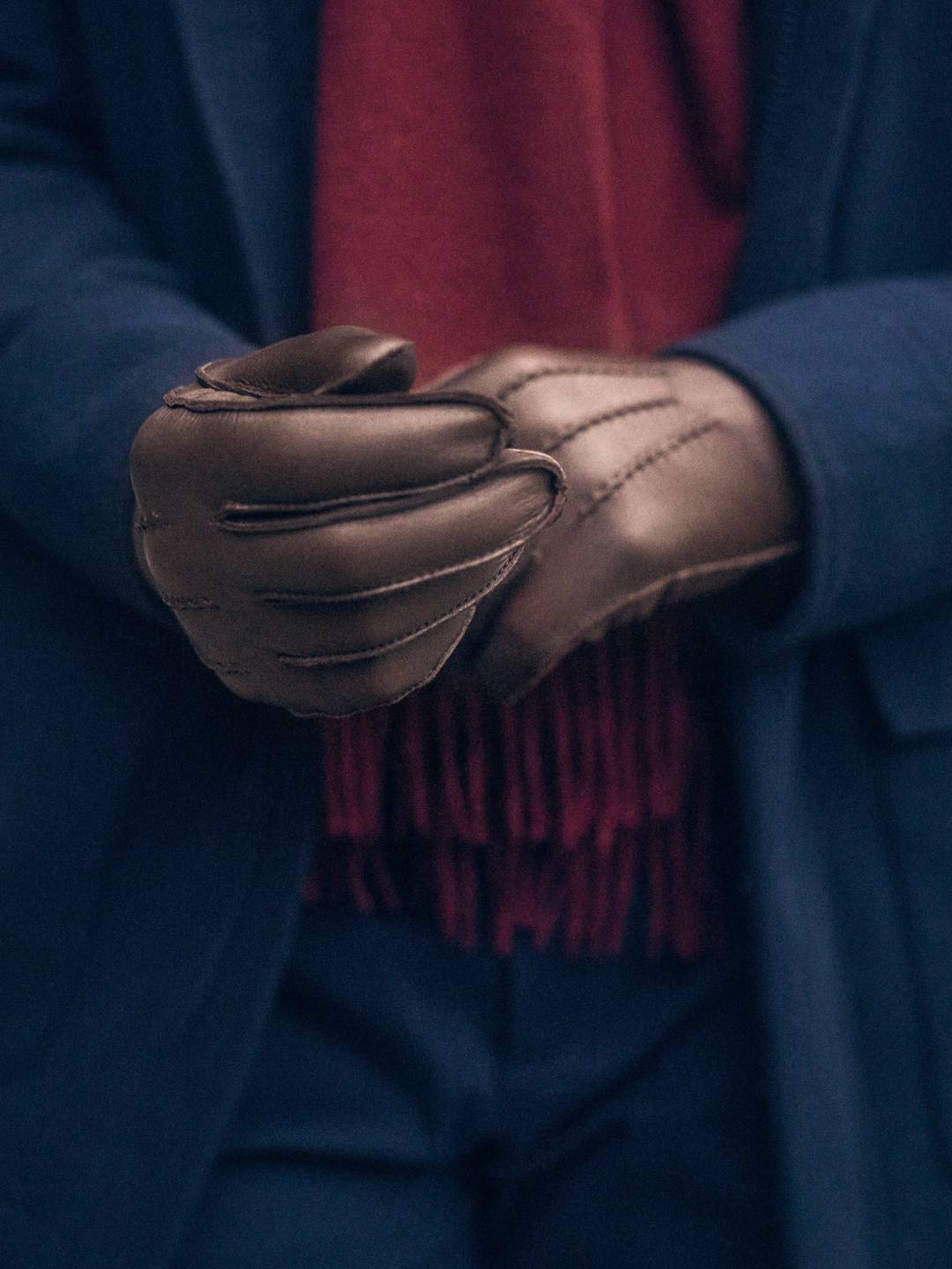 Dark Leather Gloves