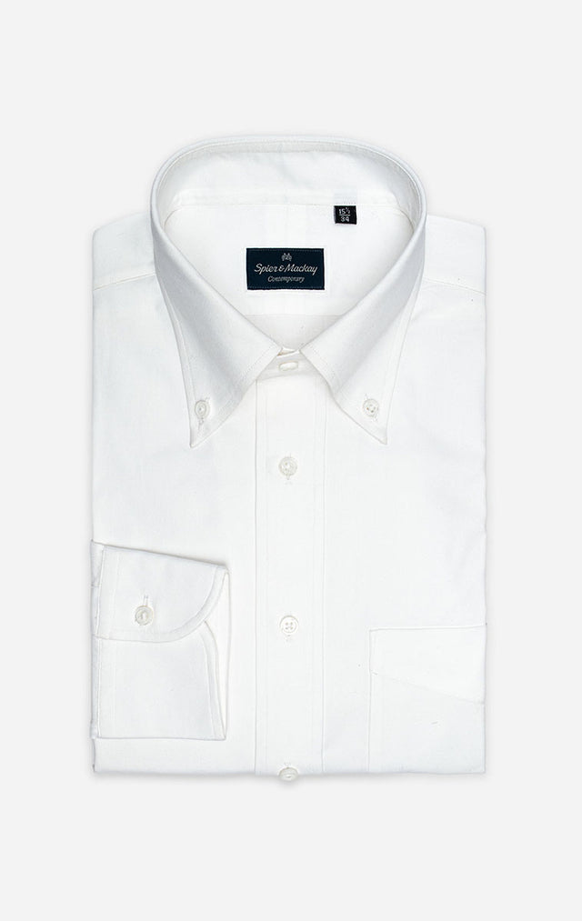 White - Button Down Collar - Pin Oxford