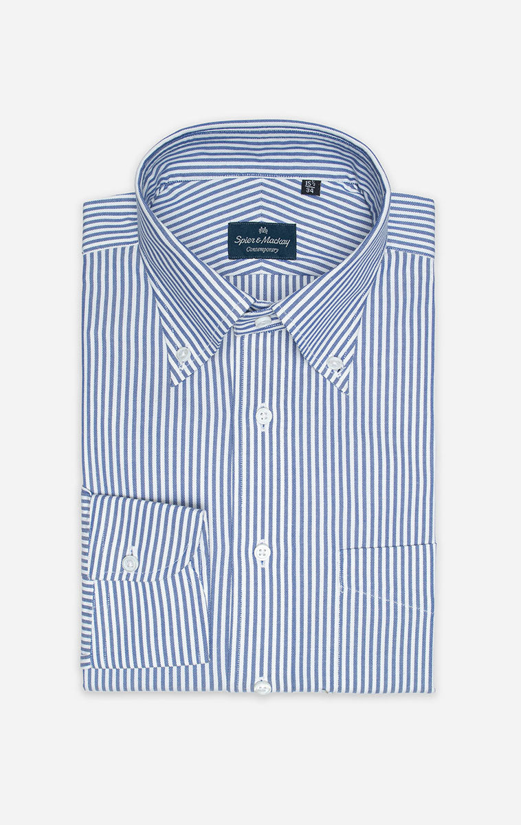 University Stripe Button Down Collar Pin Oxford