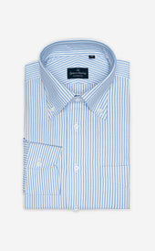 Light University Stripe Button Down Collar Pin Oxford