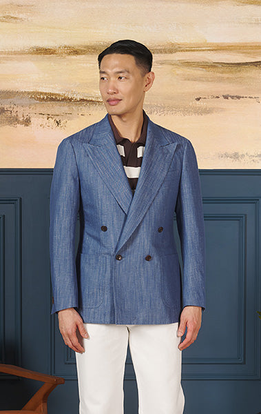 Lt Denim Moro Double Breasted Sportcoat