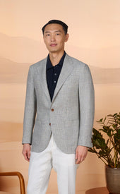 Lt Gray Check Hopsack Moro Sportcoat