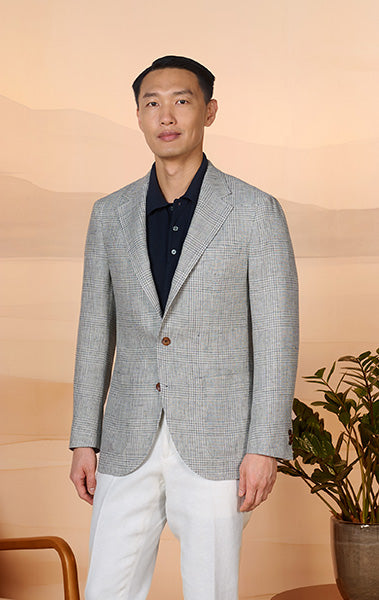 Lt Gray Check Hopsack Moro Sportcoat