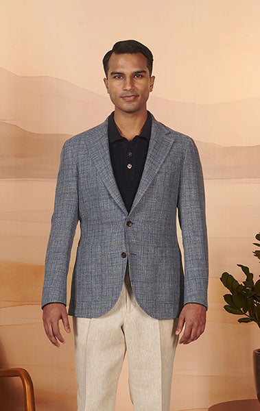 Lt Blue Hopsack Moro Sportcoat
