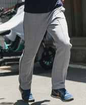 1970s Heavyweight Waffle Knit Jogger Pants - Gray